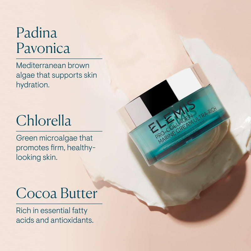 ELEMIS Pro-Collagen Marine Cream SPF30 – Anti-Wrinkle Face Moisturiser, Hydrating Day Cream, 50ml – Original, Ultra-Rich or Rose